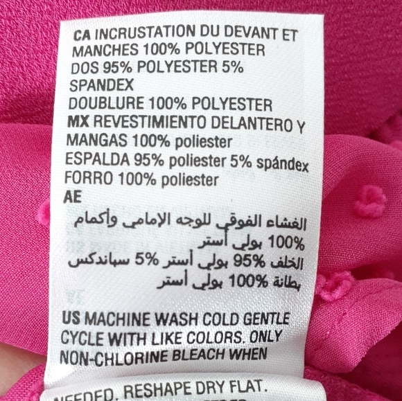 Charter Club Blouse S Pink Top Sheer Sleeves 561 - Picture 6 of 6